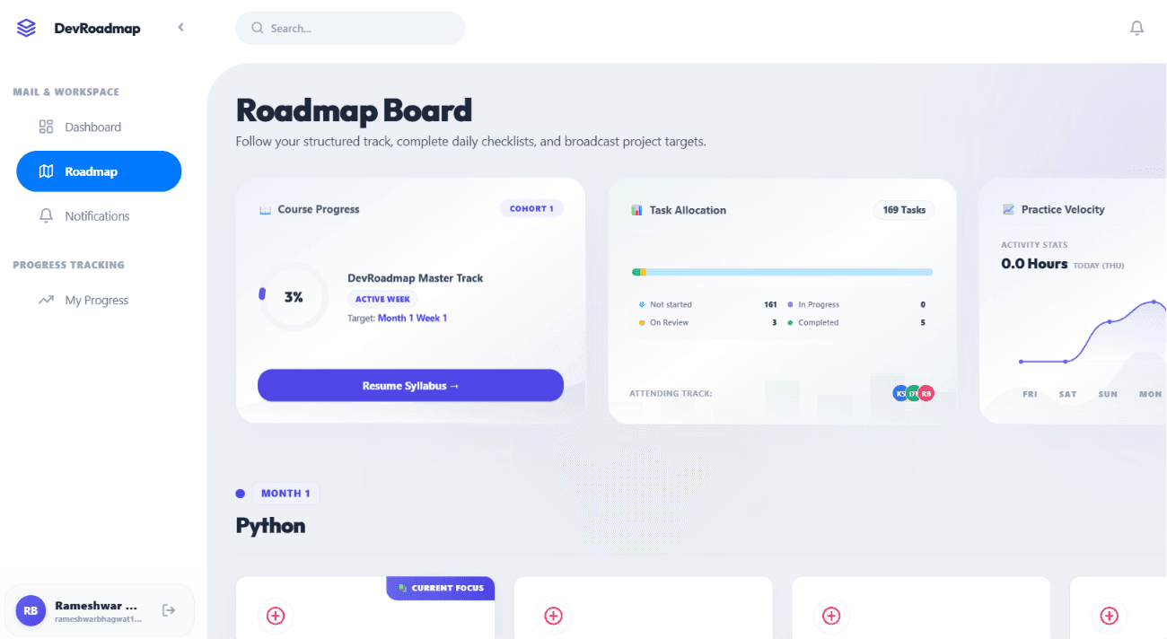 AI ML Progress Tracker hover preview