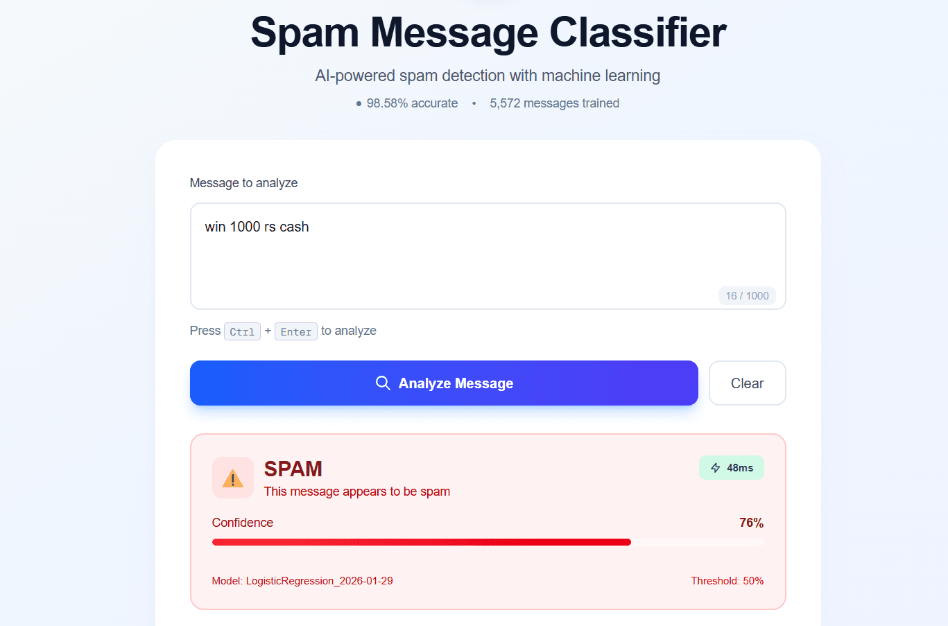 Spam Message Detection