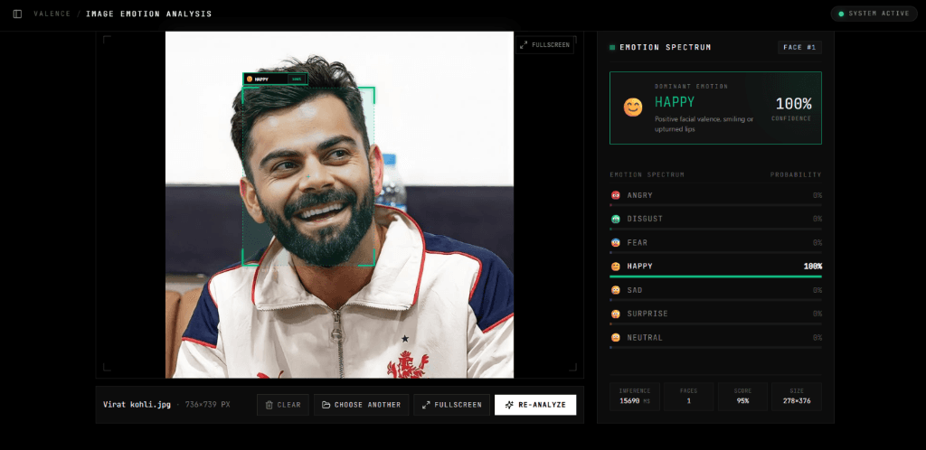 VALENCE - AI / Computer Vision Platform interface preview